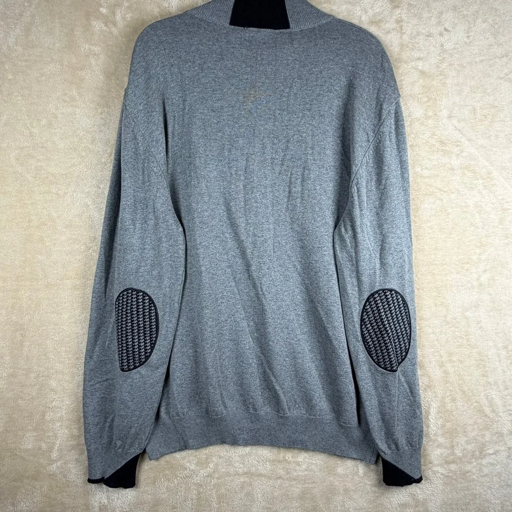 Felix Hardy (Polish Co) NWT Mens Grey Melange Full‎ Zip Cardigan 3XL Elbow Patch